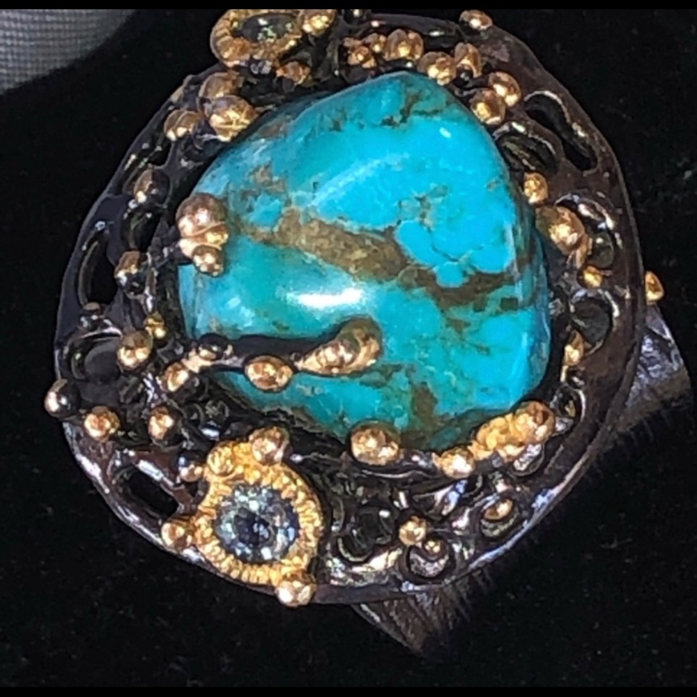 The Most Beautiful Genuine Turquoise Sapphire Ring